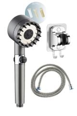 Masajlı Filtreli Çok Fonksiyonlu El Duşu , Duş Hortumu Örgülü Ve Yapışkanlı Mafsal 3'lü Set