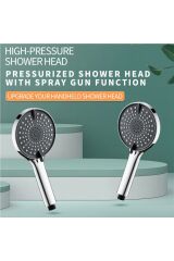 Siyah Yuvarlak 3 Fonksiyonlu El Duşu , Siyah Örgülü Duş Seti ve Mafsal 3'lü Duş Seti