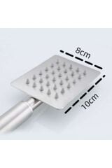 Inox 304 Paslanmaz Çelik Kare Tepe Duş Başlığı ve El Duş Seti 20x20 cm