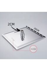 Inox 304 Paslanmaz Çelik Kare Tepe Duş Başlığı ve El Duş Seti 20x20 cm
