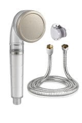 Filtreli Taşlı Mineralli Duş Başlığı Örgülü Duş Hortumu Mafsal Duş Seti