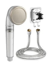 Filtreli Taşlı Mineralli Duş Başlığı , Yapışkan Mafsal Ve Duş Hortumu Seti