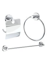 Dolce Yuvarlak Havluluk + Uzun Havluluk + Tuvalet Kağıtlık Banyo Seti