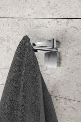 Premium İkili Bornoz Askılık + Uzun Havluluk 48 Cm 2'li Banyo Aksesuar Seti