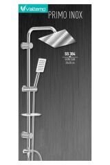 Valtemo Inox Komple 304 Paslanmaz Çelik 20x20cm Robot Yağmurlama Tepe Duş Seti