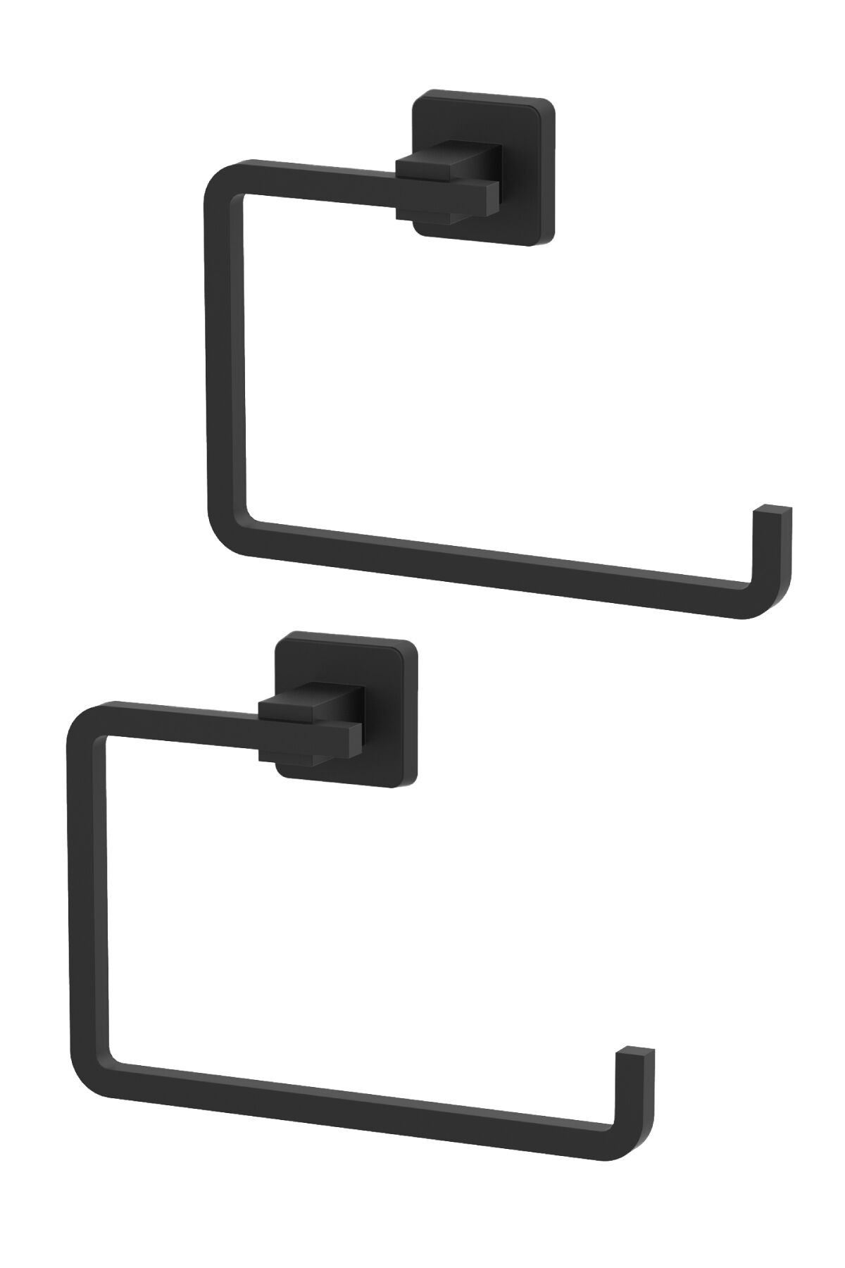 Kare Mat Siyah Paslanmaz Yuvarlak Kare Havluluk 2 Adet