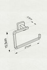 Kare Mat Siyah Ikili Askılık + Yuvarlak Havluluk + Uzun Havluluk Banyo Seti