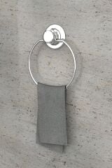 Vega Vakumlu Yapışkanlı Paslanmaz Krom Yuvarlak Havluluk