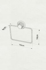 Vega Krom Vakumlu Yapışkanlı Paslanmaz Kare Havluluk