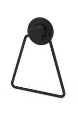 Vega Mat Siyah Vakumlu Yapışkanlı Paslanmaz Üçgen Havluluk