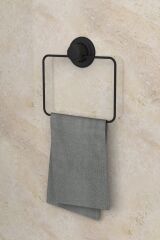 Vega Mat Siyah Vakumlu Yapışkanlı Kare Havluluk