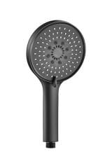 Mat Siyah Yuvarlak 5 Fonksiyonlu Duş Başlığı ve Siyah Duş Hortumu Seti